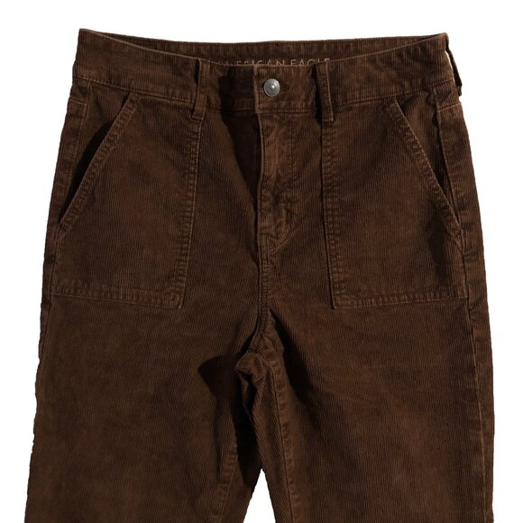 American Eagle Outfitters Pants Womens 8 Brown Corduroy Super Hi-Rise Flare - Picture 9 of 12